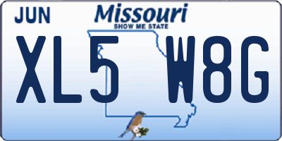 MO license plate XL5W8G