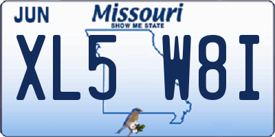 MO license plate XL5W8I