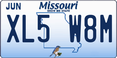 MO license plate XL5W8M