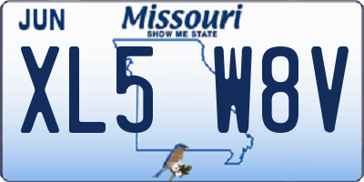 MO license plate XL5W8V
