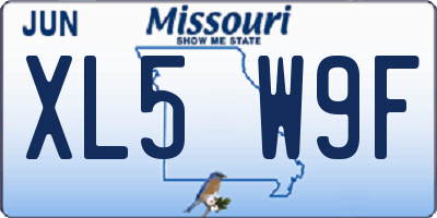 MO license plate XL5W9F