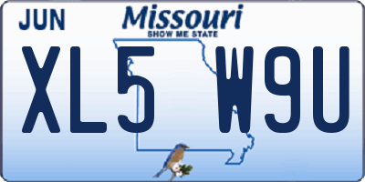 MO license plate XL5W9U