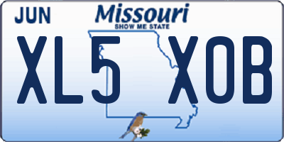MO license plate XL5X0B