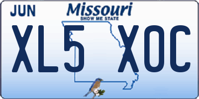MO license plate XL5X0C