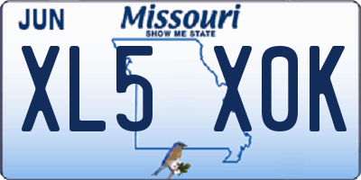 MO license plate XL5X0K