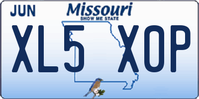MO license plate XL5X0P