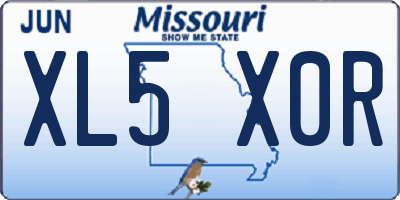 MO license plate XL5X0R