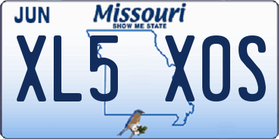MO license plate XL5X0S
