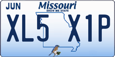 MO license plate XL5X1P