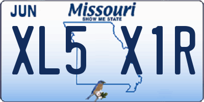 MO license plate XL5X1R