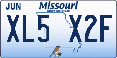MO license plate XL5X2F