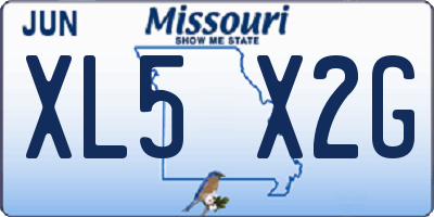 MO license plate XL5X2G