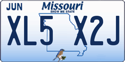 MO license plate XL5X2J