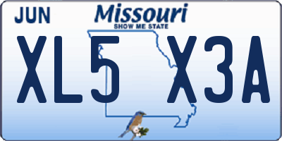 MO license plate XL5X3A