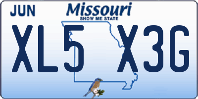 MO license plate XL5X3G