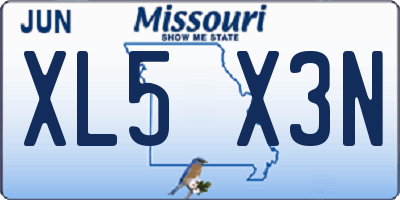 MO license plate XL5X3N