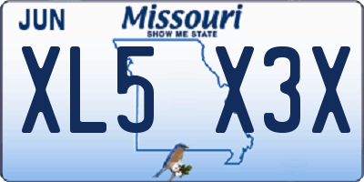 MO license plate XL5X3X
