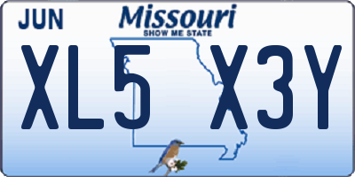MO license plate XL5X3Y