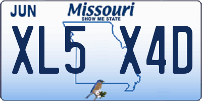 MO license plate XL5X4D
