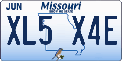 MO license plate XL5X4E