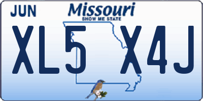 MO license plate XL5X4J