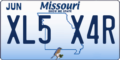 MO license plate XL5X4R