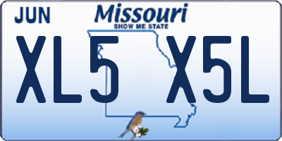 MO license plate XL5X5L