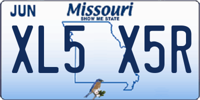MO license plate XL5X5R