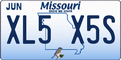 MO license plate XL5X5S