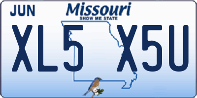 MO license plate XL5X5U