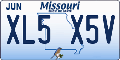 MO license plate XL5X5V