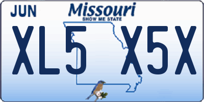 MO license plate XL5X5X
