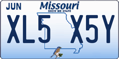 MO license plate XL5X5Y