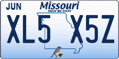 MO license plate XL5X5Z