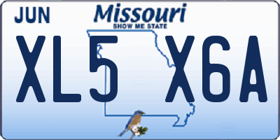 MO license plate XL5X6A