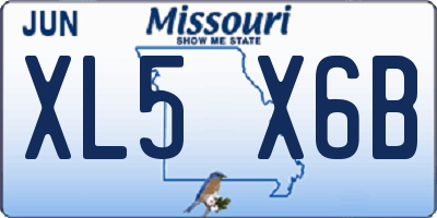 MO license plate XL5X6B