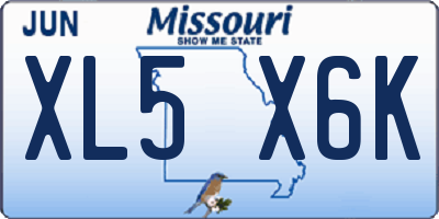 MO license plate XL5X6K