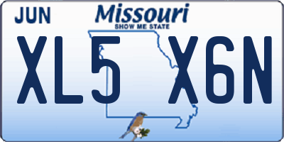 MO license plate XL5X6N