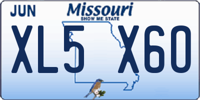 MO license plate XL5X6O