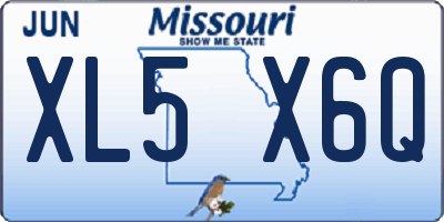 MO license plate XL5X6Q