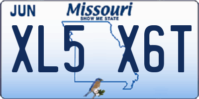 MO license plate XL5X6T