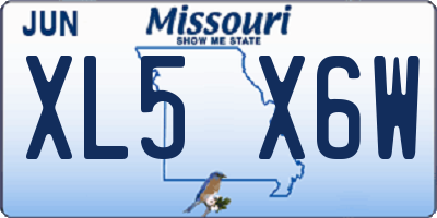 MO license plate XL5X6W
