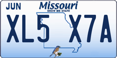 MO license plate XL5X7A
