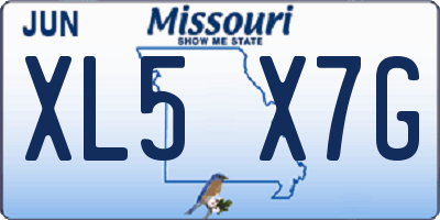 MO license plate XL5X7G