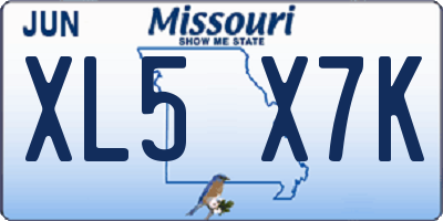 MO license plate XL5X7K
