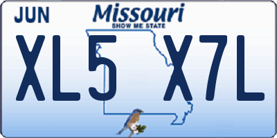 MO license plate XL5X7L
