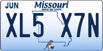 MO license plate XL5X7N