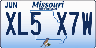 MO license plate XL5X7W