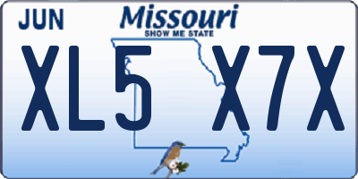 MO license plate XL5X7X