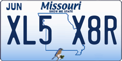 MO license plate XL5X8R